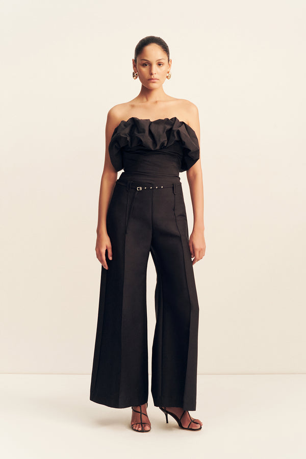OTIS WIDE LEG BELTED PANT - BLACK_F