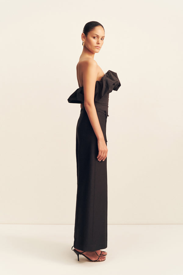 OTIS WIDE LEG BELTED PANT - BLACK