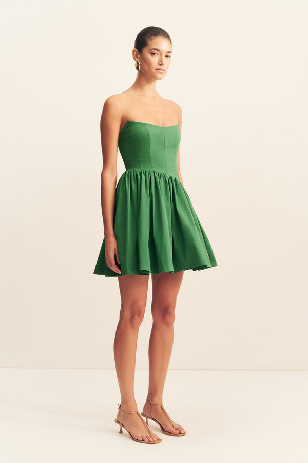 CAMPBELL STRAPLESS MINI DRESS - ABUNDANT GREEN