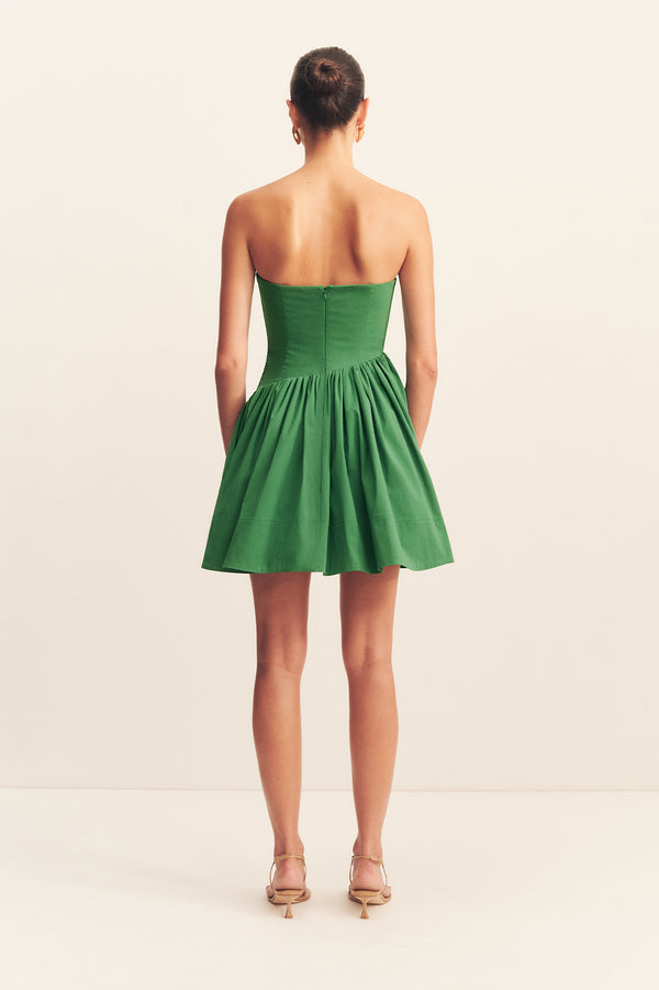 CAMPBELL STRAPLESS MINI DRESS - ABUNDANT GREEN