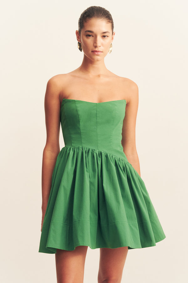 CAMPBELL STRAPLESS MINI DRESS - ABUNDANT GREEN