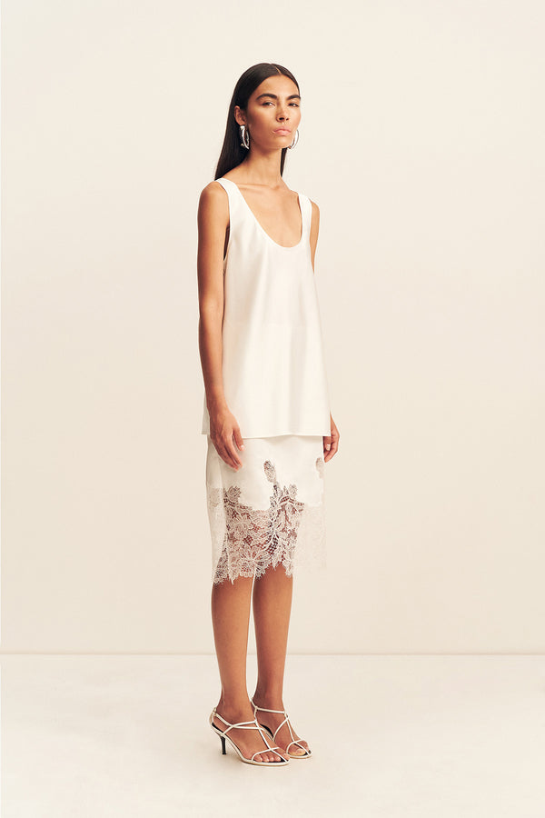 SAVANNA SCOOP NECK TOP - IVORY