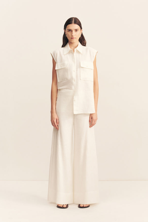 WELLINGTON BUTTON UP PANT - IVORY_F