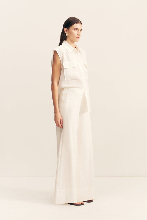 WELLINGTON BUTTON UP PANT - IVORY