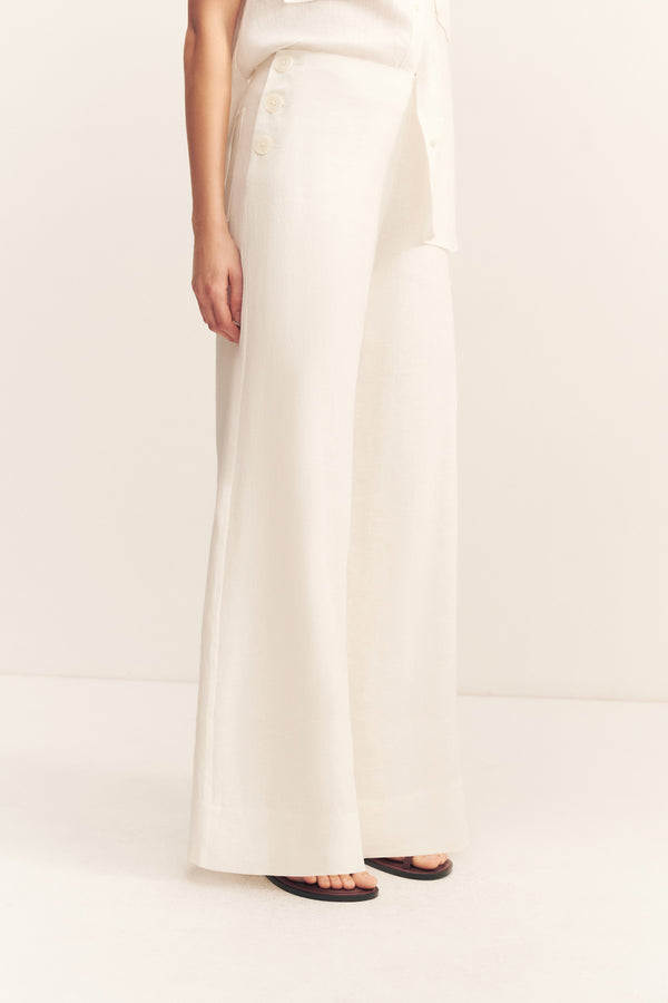 WELLINGTON BUTTON UP PANT - IVORY