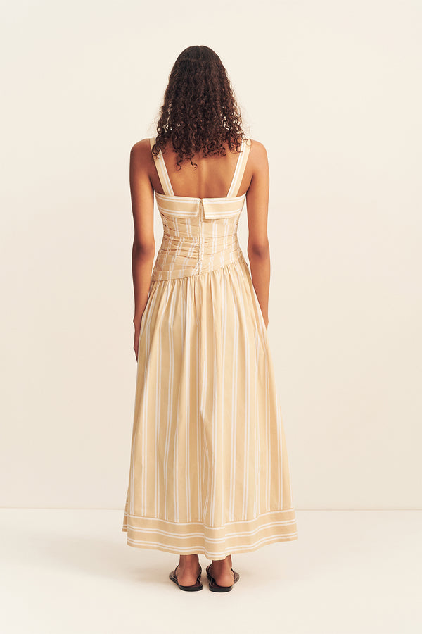 OMRI COTTON SQUARE NECK MAXI DRESS
