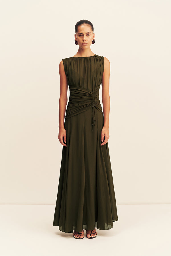 JUNO HIGH NECK MAXI DRESS - JUNGLE_F