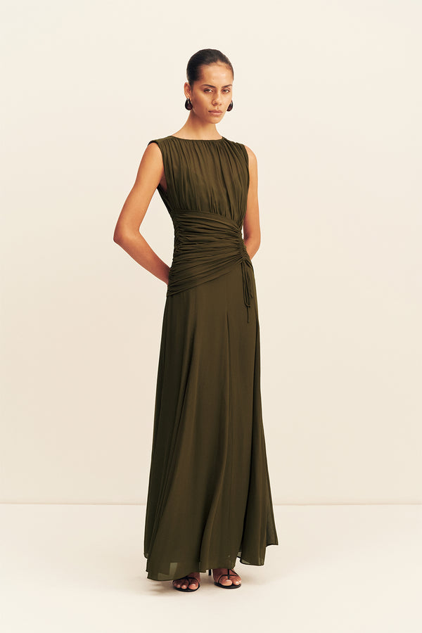 JUNO HIGH NECK MAXI DRESS - JUNGLE