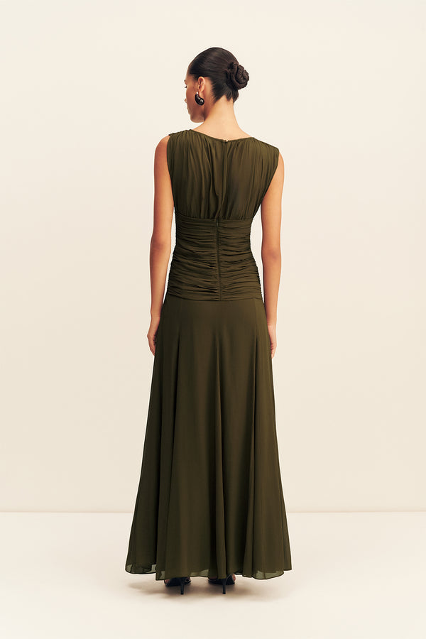 JUNO HIGH NECK MAXI DRESS - JUNGLE