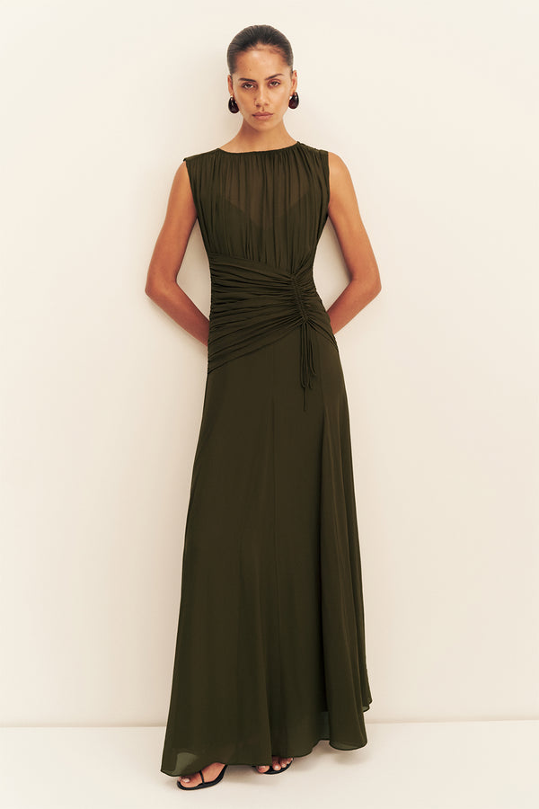 JUNO HIGH NECK MAXI DRESS - JUNGLE