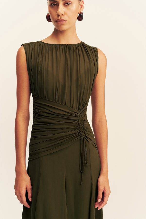 JUNO HIGH NECK MAXI DRESS - JUNGLE