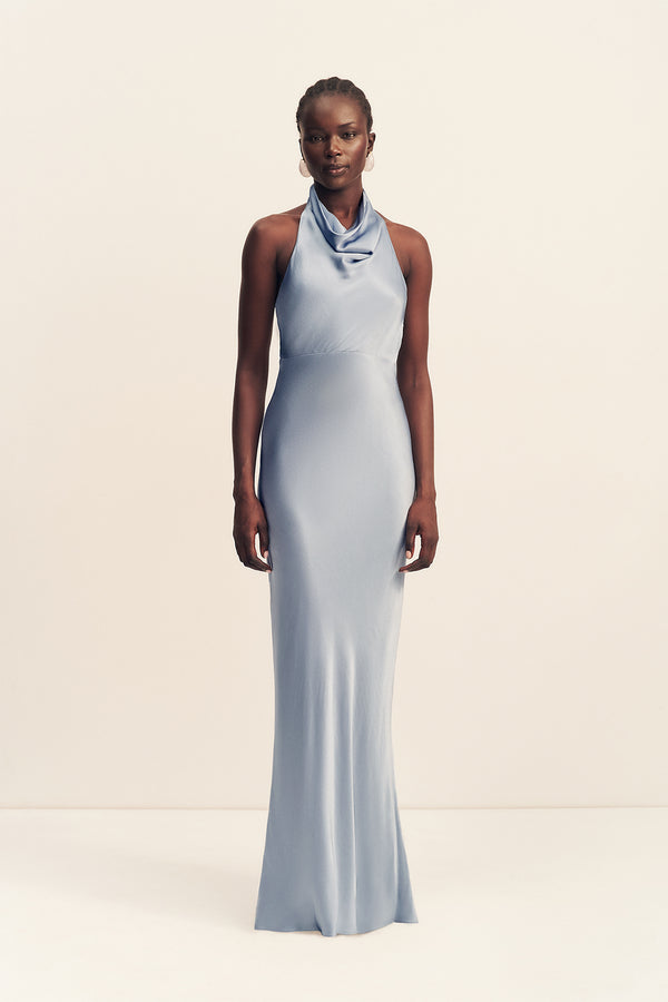 LA LUNE HIGH COWL OPEN BACK MAXI DRESS - POWDER BLUE_F