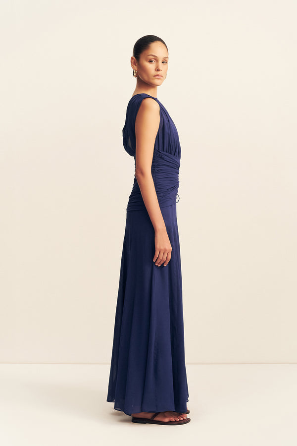ROMY HIGH NECK MAXI DRESS - MIDNIGHT