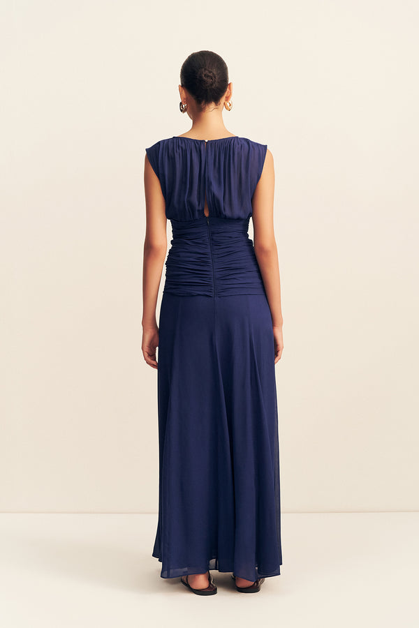 ROMY HIGH NECK MAXI DRESS - MIDNIGHT