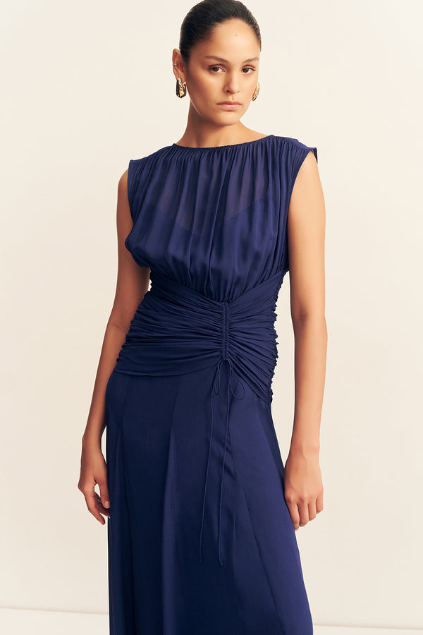 ROMY HIGH NECK MAXI DRESS - MIDNIGHT