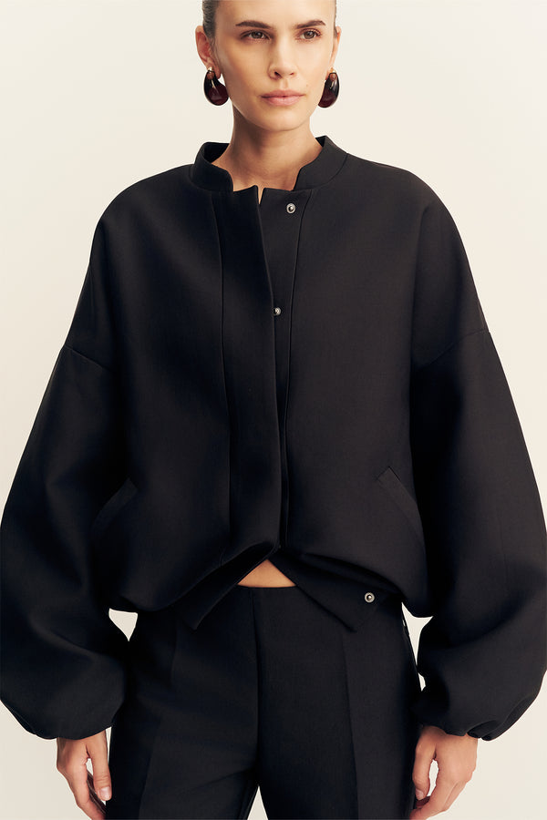 OTIS OVERSIZED BOMBER JACKET - BLACK