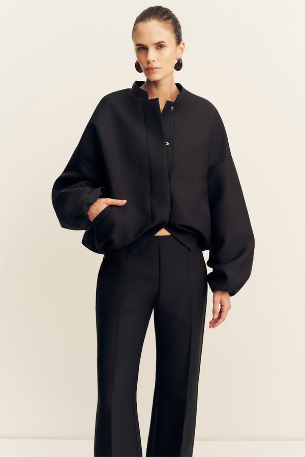 OTIS OVERSIZED BOMBER JACKET - BLACK