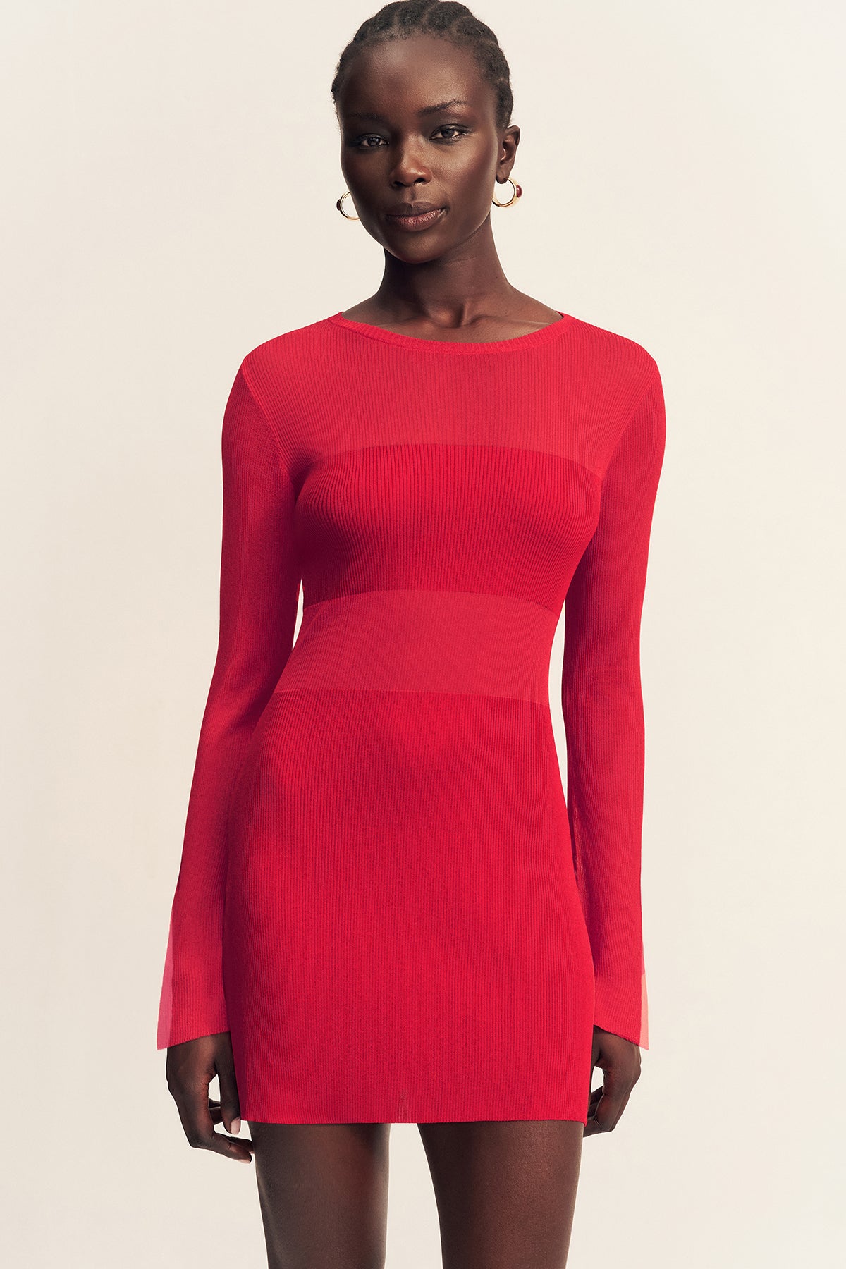 Rohe Long Sleeve Mini Dress | Cherry | Dresses | Shona Joy