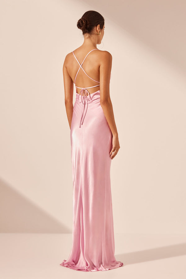 LA LUNE LACE BACK MAXI DRESS - PEONY_B