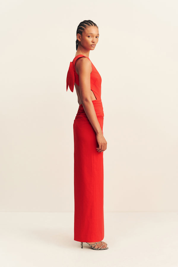CAMPBELL BOW BACKLESS MAXI DRESS - GOJI