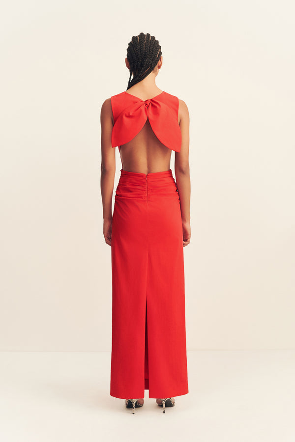 CAMPBELL BOW BACKLESS MAXI DRESS - GOJI