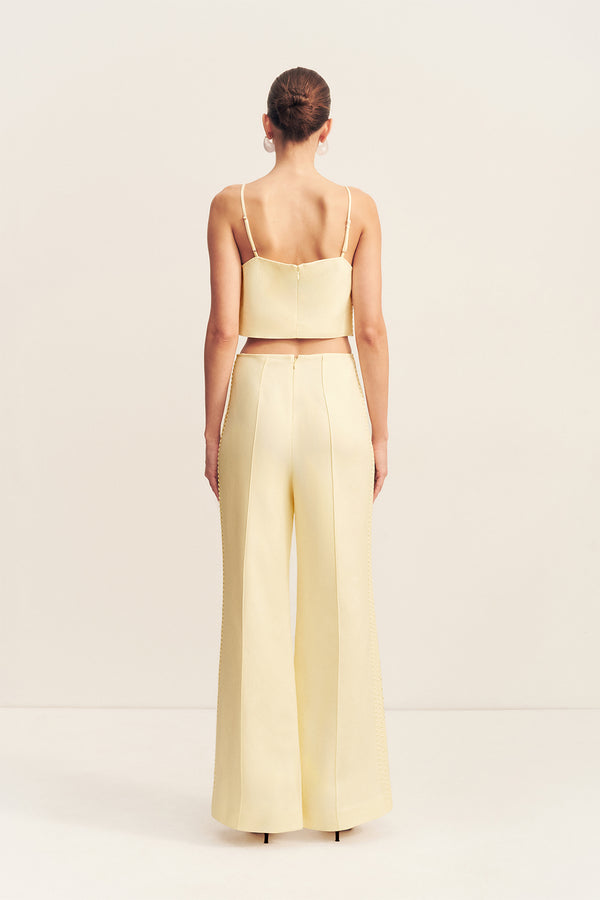 WRIGHT LACE LINEN BLEND PINTUCK PANT