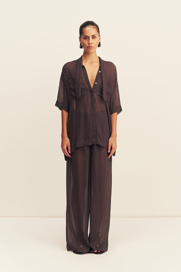 MADDOX SHORT SLEEVE NECK TIE SHIRT_F
