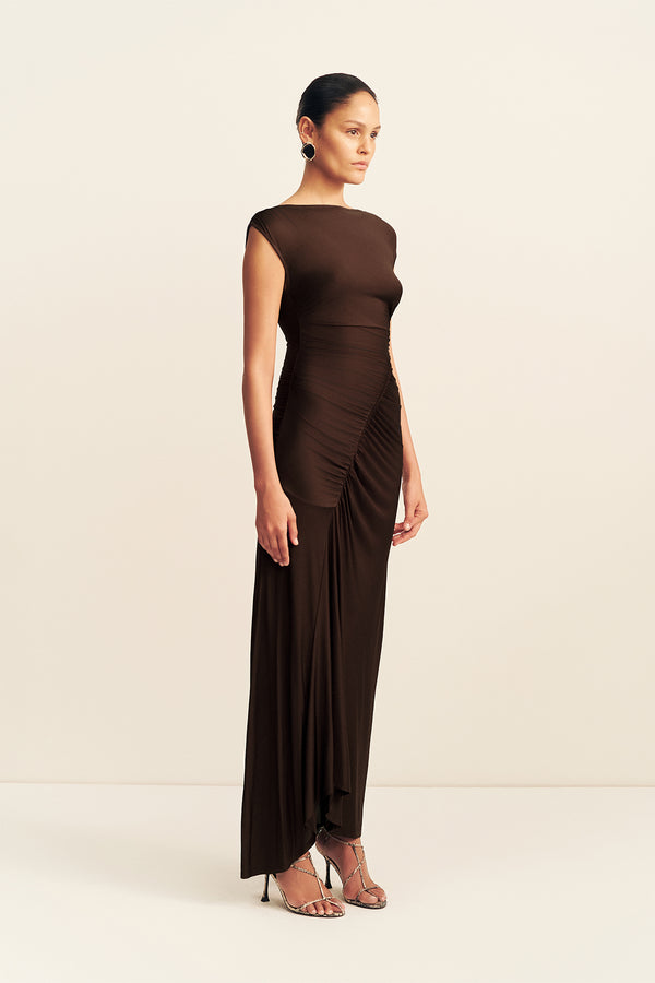 MIRO SLINKY JERSEY MAXI DRESS - RISTRETTO