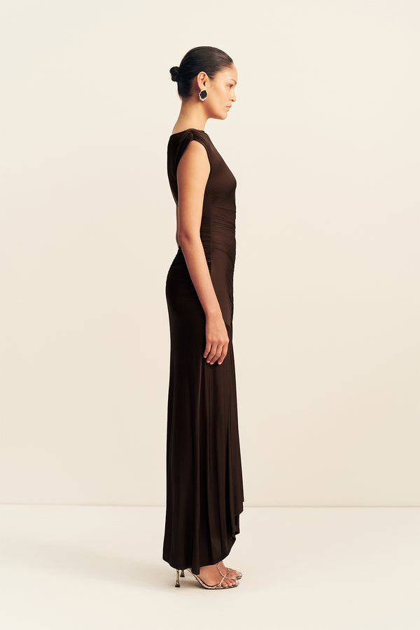 MIRO SLINKY JERSEY MAXI DRESS - RISTRETTO