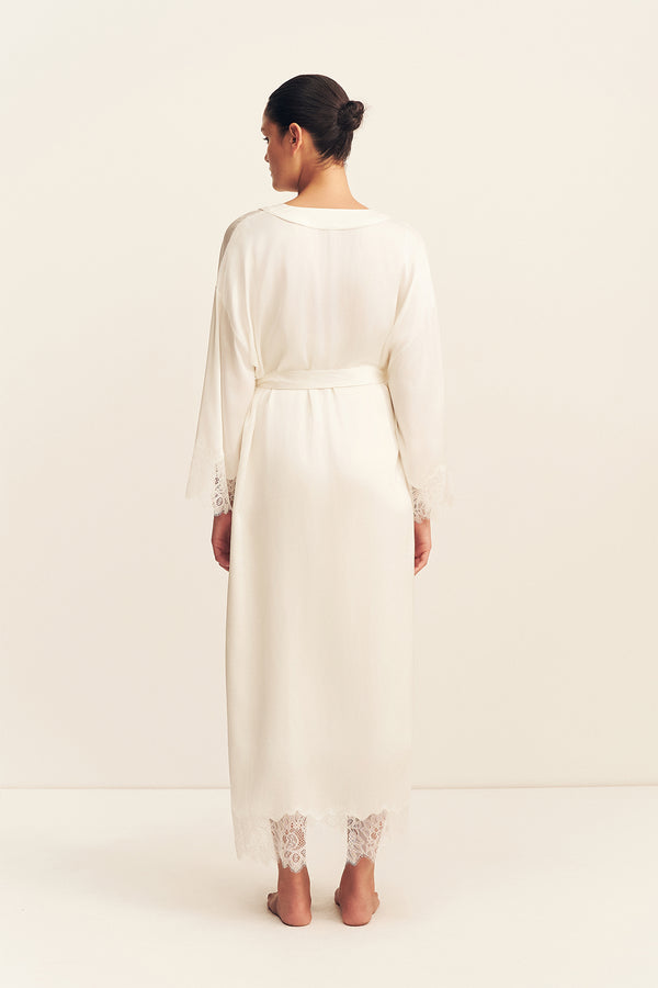 LUSTRE LACE MAXI ROBE - IVORY