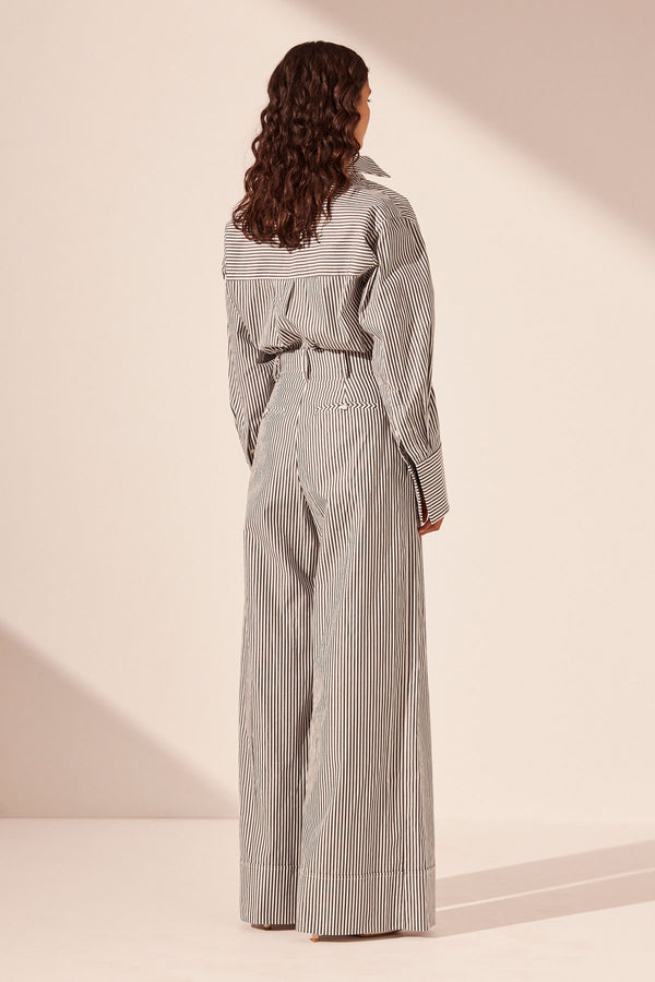JAYDE HIGH WAISTED RELAXED PANT - DARK NAVY/IVORY_B