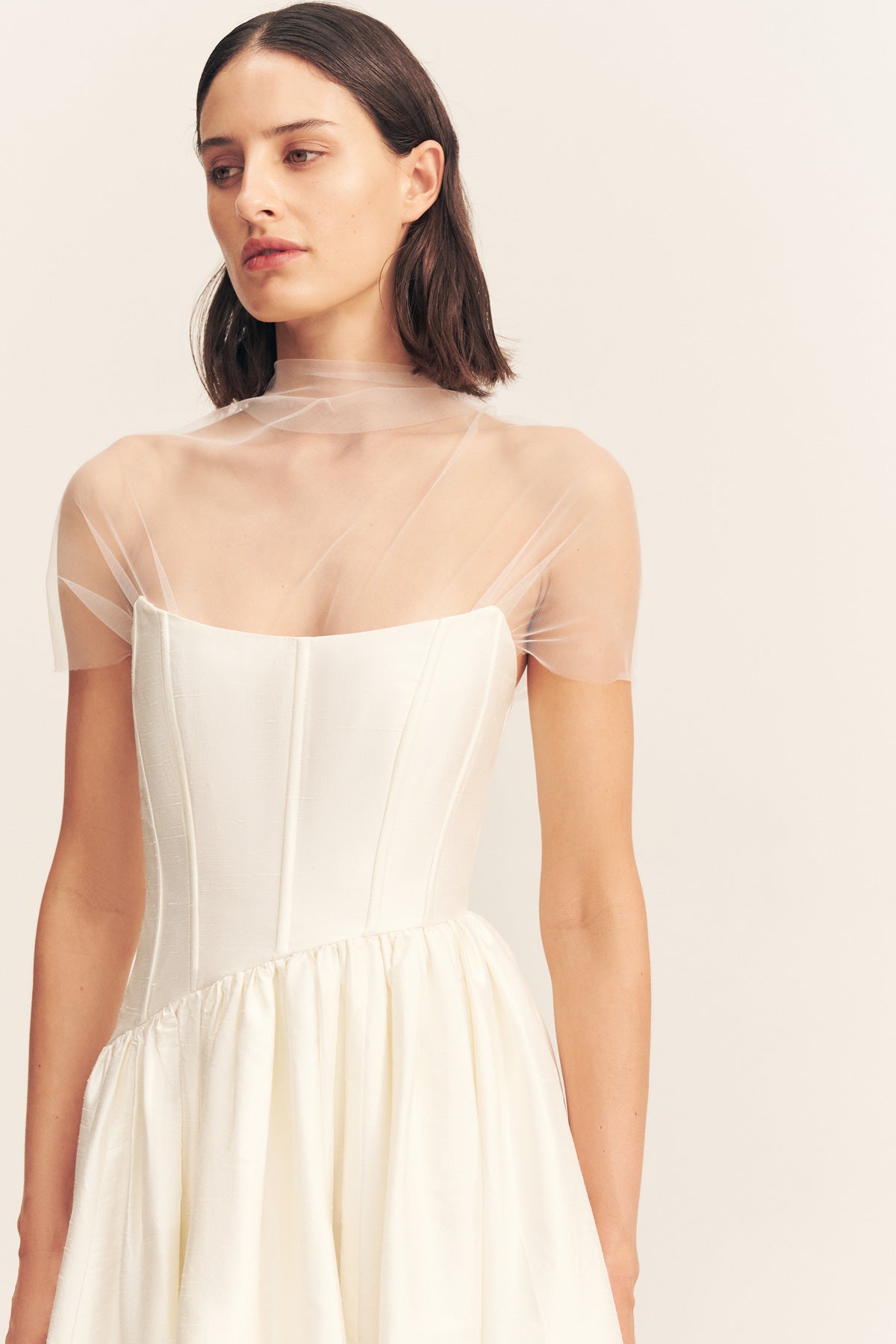Cirrus Tulle Bodysuit | Ivory | Bodysuits | Shona Joy