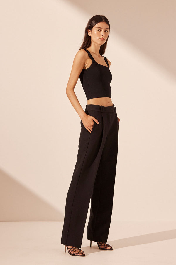 BASIC SQUARE NECK TOP - BLACK_A