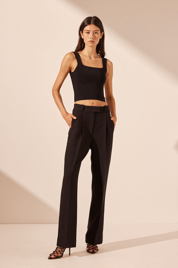 BASIC SQUARE NECK TOP - BLACK_F