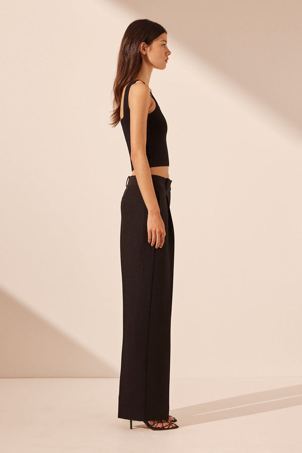 BASIC SQUARE NECK TOP - BLACK_S