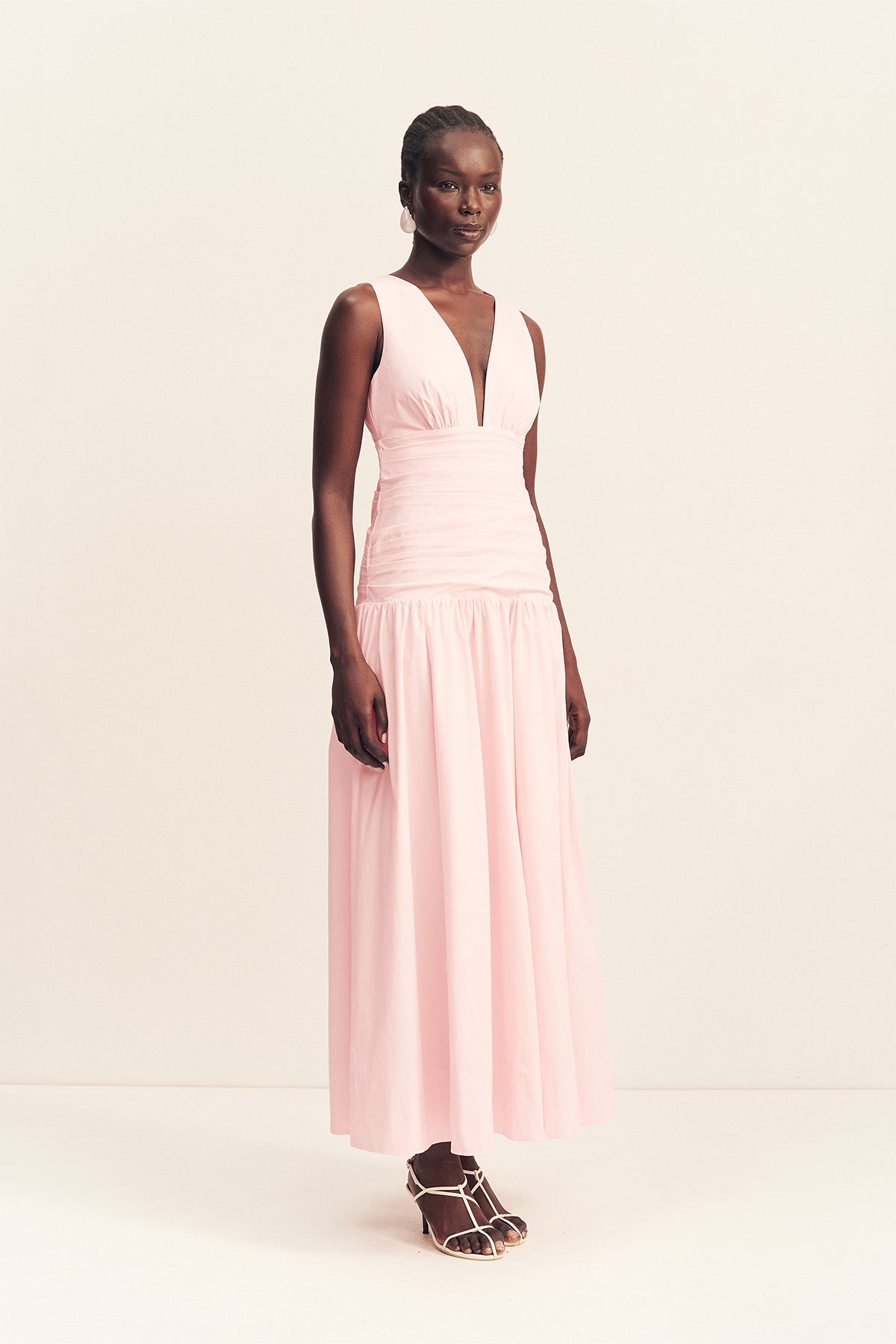Campbell Plunged Gathered Maxi Dress | Ballerina | Dresses | Shona Joy