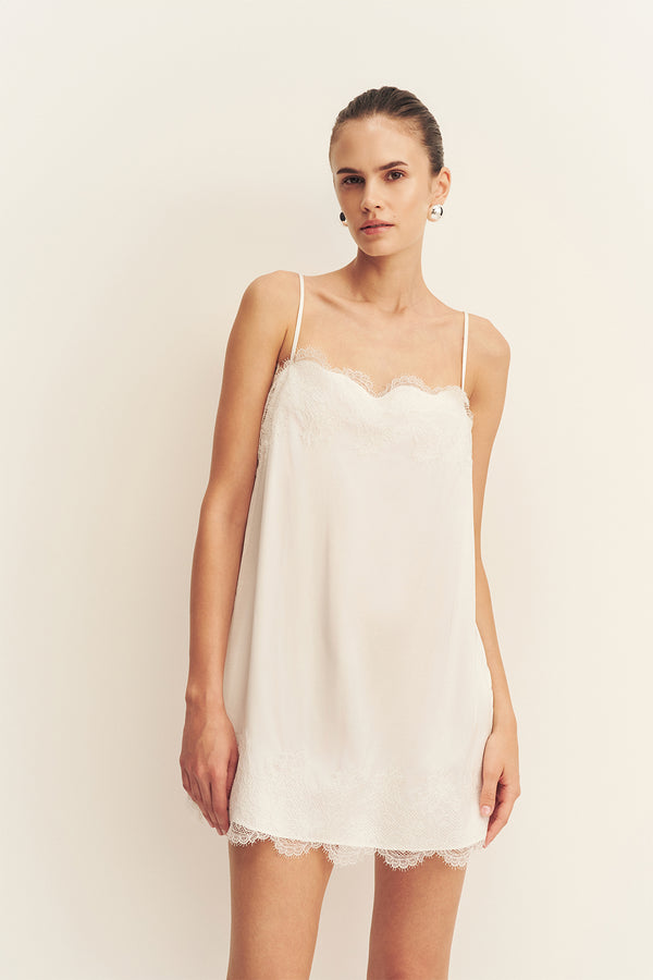 SIMONA LACE MINI DRESS - IVORY