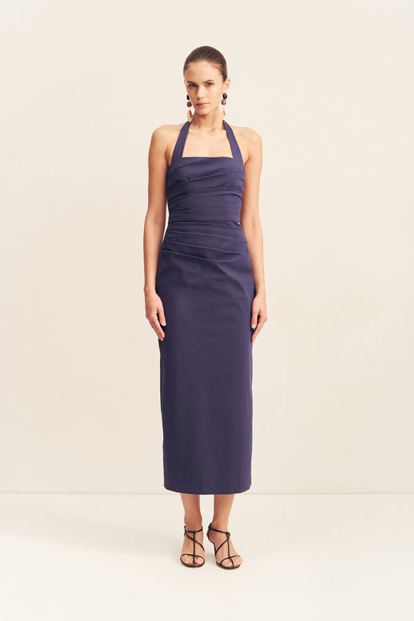 Campbell Draped Halter Midi Dress | Midnight | Dresses | Shona Joy Campbell Draped Halter Midi Dress | Midnight | Dresses | Shona Joy