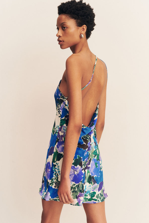 CURLEWIS ONE SHOULDER COWL MINI DRESS_D