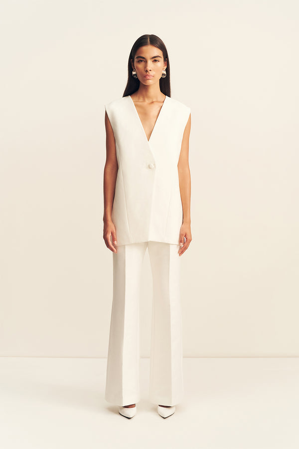 OTIS SLEEVELESS BLAZER - IVORY_F