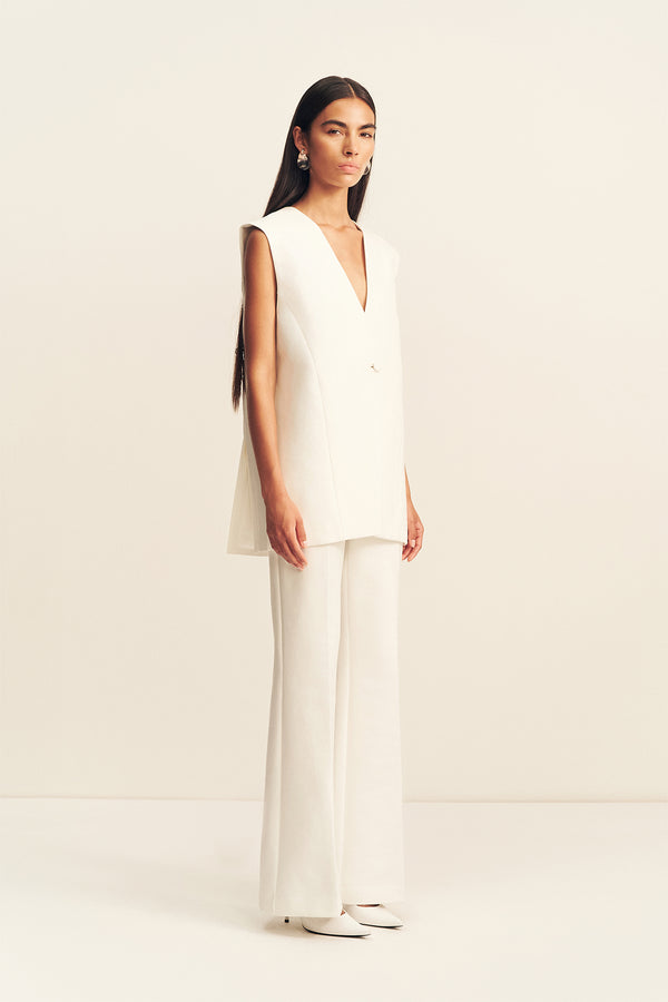 OTIS SLEEVELESS BLAZER - IVORY