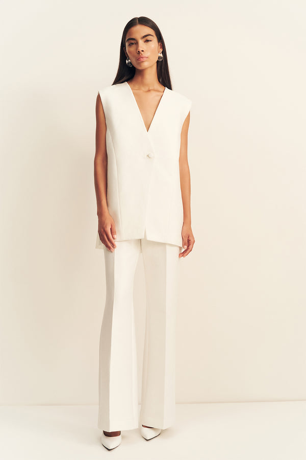OTIS SLEEVELESS BLAZER - IVORY