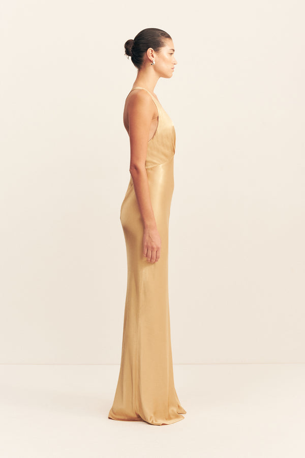 OLIVIERA PLUNGED CROSS BACK MAXI DRESS - TAFFY_S