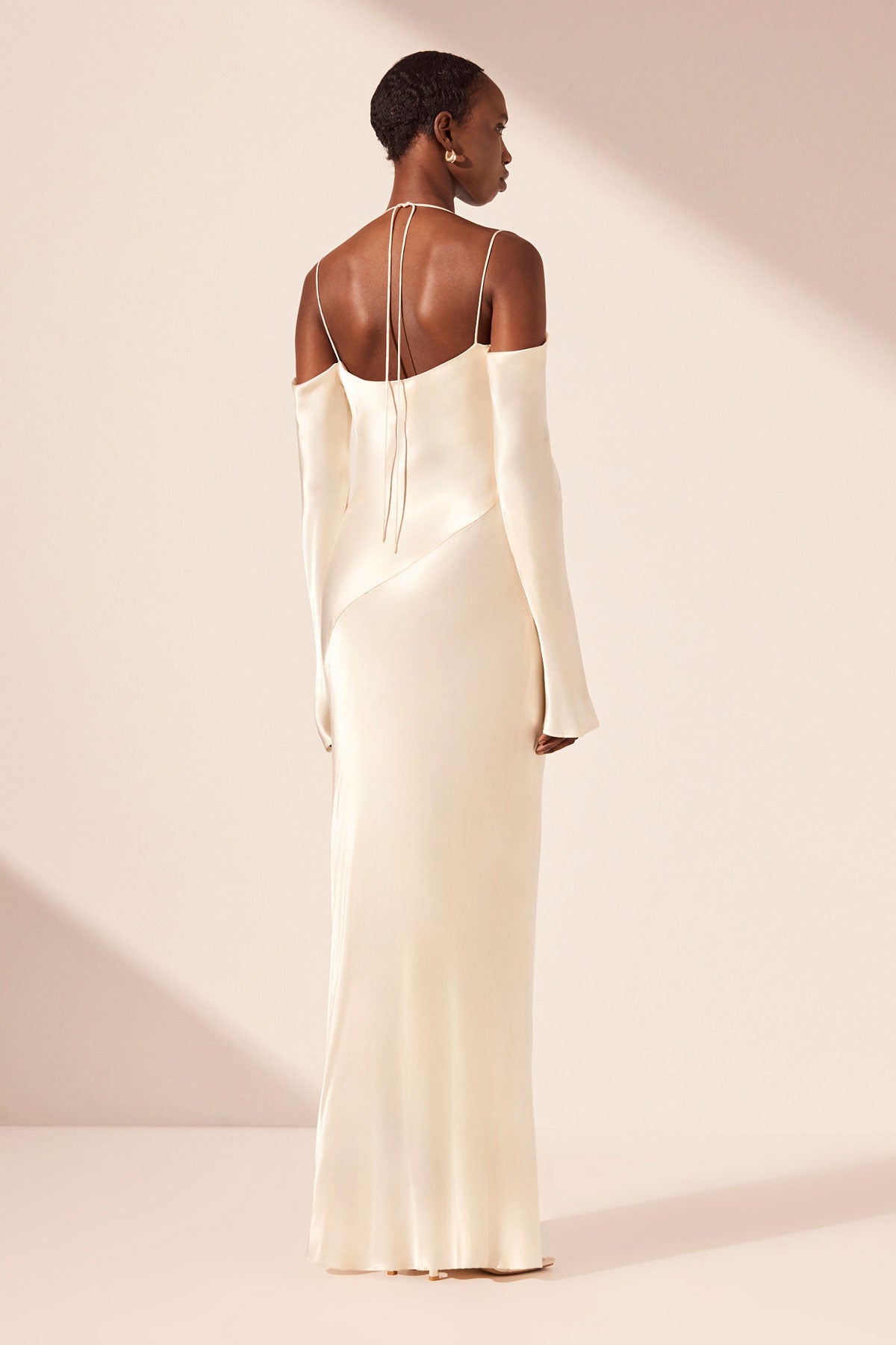 LA LUNE OFF SHOULDER TIE MAXI DRESS - CREAM_B