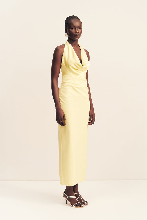 DILLON COWL NECK MAXI DRESS - YELLOW SORBET