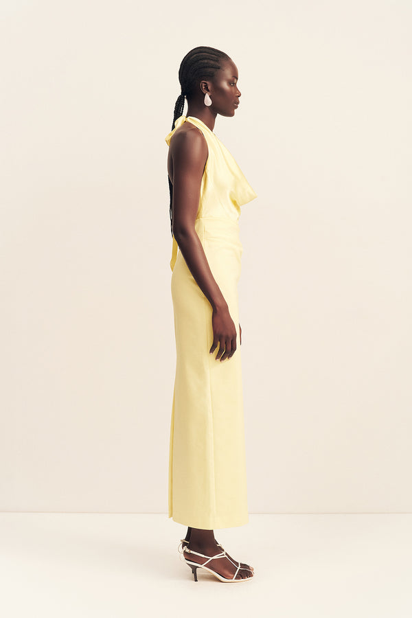 DILLON COWL NECK MAXI DRESS - YELLOW SORBET