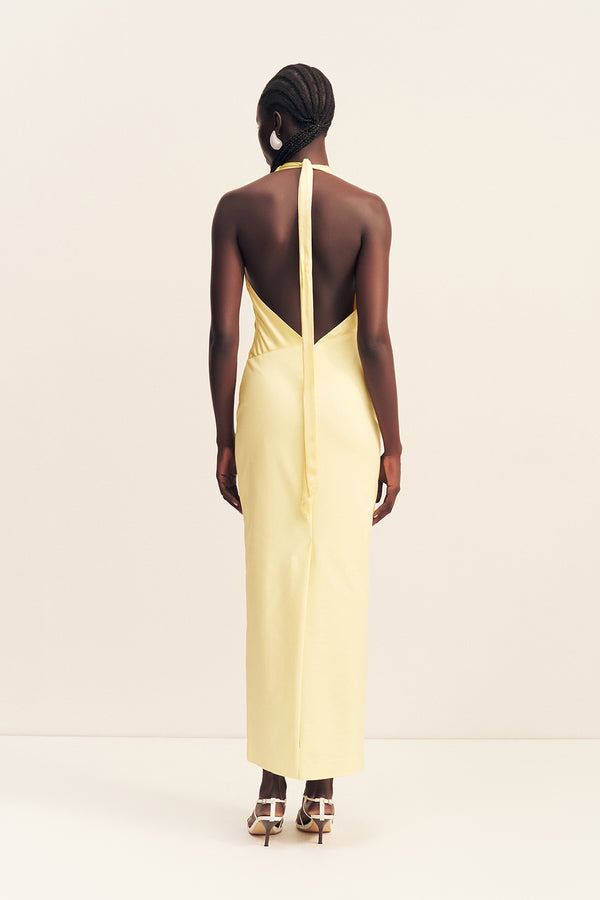 DILLON COWL NECK MAXI DRESS - YELLOW SORBET