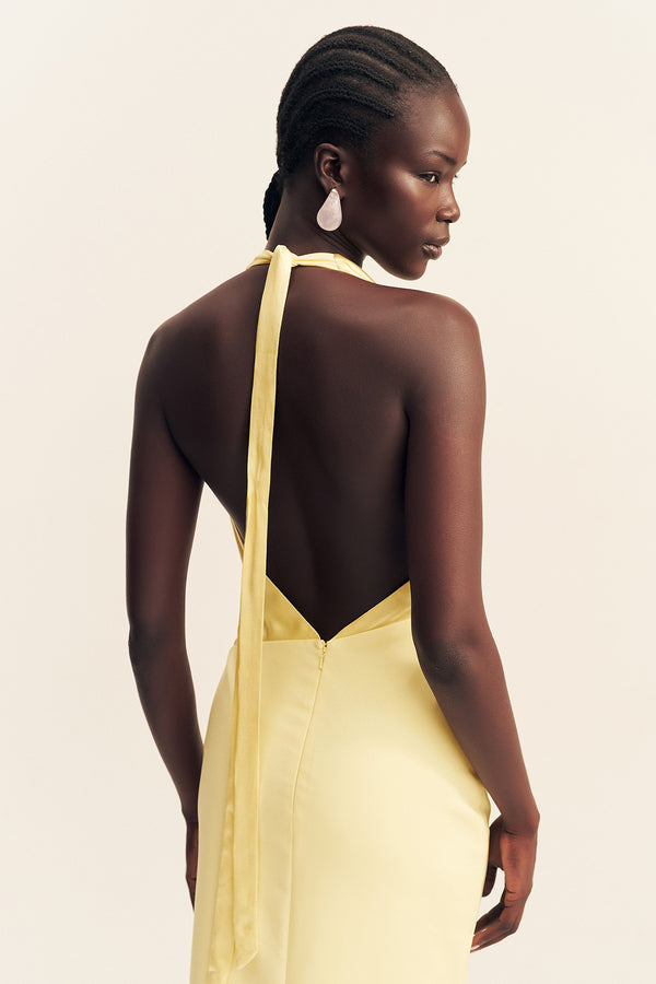 DILLON COWL NECK MAXI DRESS - YELLOW SORBET