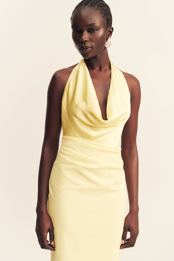 DILLON COWL NECK MAXI DRESS - YELLOW SORBET
