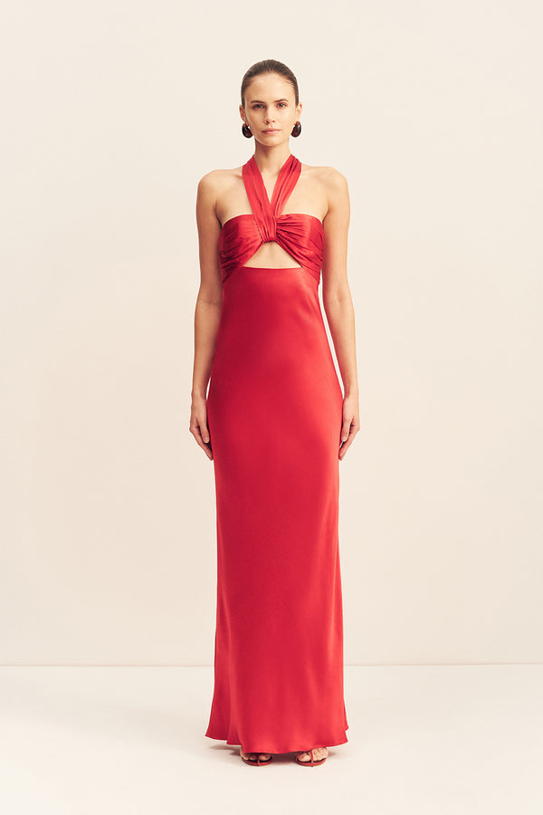 Tatum Ruched Halter Maxi Dress | Grenadine | Dresses | Shona Joy Tatum Ruched Halter Maxi Dress | Grenadine | Dresses | Shona Joy